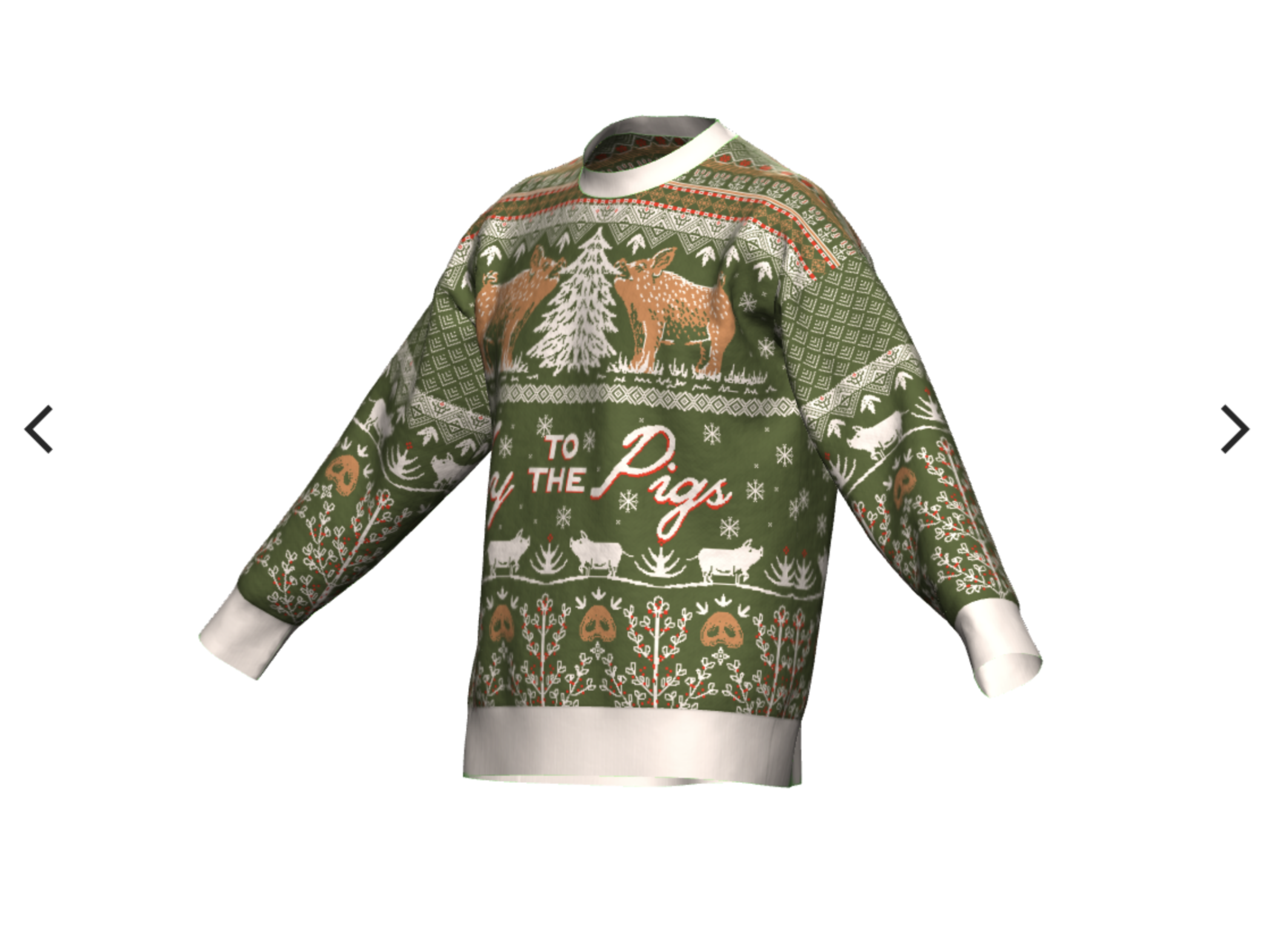 THE TOE クリスマスボックスRichmond angora sweater Joy to the Pigs Jacquard Knitted Sweater — Central Texas Pig Rescue